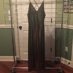 American apparel bronze Lame maxi dress